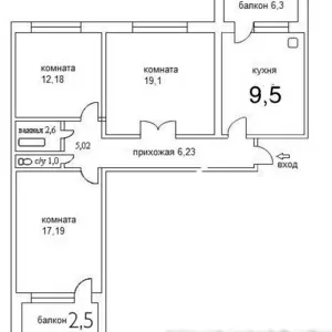 продается квартира 3-х комнатная Гомель,  Свиридова,  9