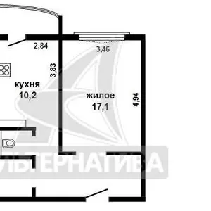 1-комнатная квартира,  Брест,  Подгородская,  43, 8/41, 7/17, 1/10, 2. w16211