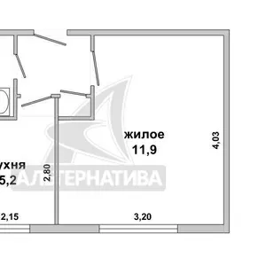 1-комнатная квартира,  г.Брест,  ГОБКа ул.,  1973 г.п. w170610