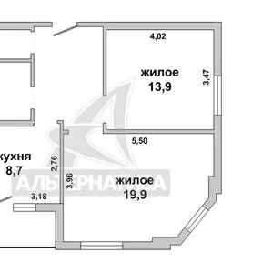 2-комнатная квартира,  г.Брест,  Фомина ул. w1780016