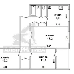 3-комнатная квартира,  г.Брест,  Дубровская ул. w180092