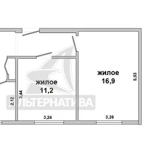 2-комнатная квартира,  г. Брест,  пр-т Машерова,  1959 г.п. w182832