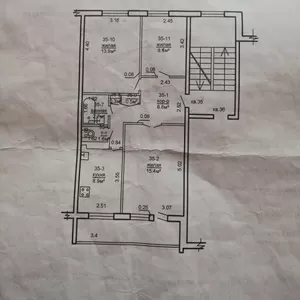 Продаётся трёхкомнатная квартира 