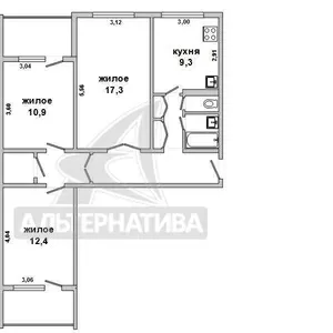 3-комнатная квартира,  г. Брест,  ул. Писателя Смирнова w161509