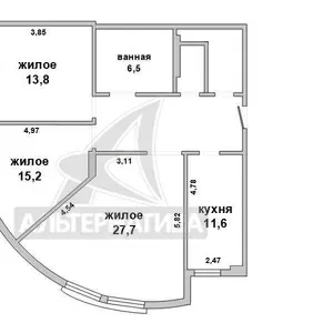 3-комнатная квартира,  г. Брест,  ул. Октябрьской Революции w182950