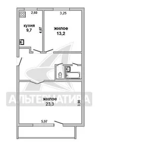 2-комнатная квартира,  г. Высокое,  ул. Социалистическая w172356