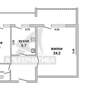 2-комнатная квартира,  г. Брест,  ул. Пригородная,  1998 г.п. w183404